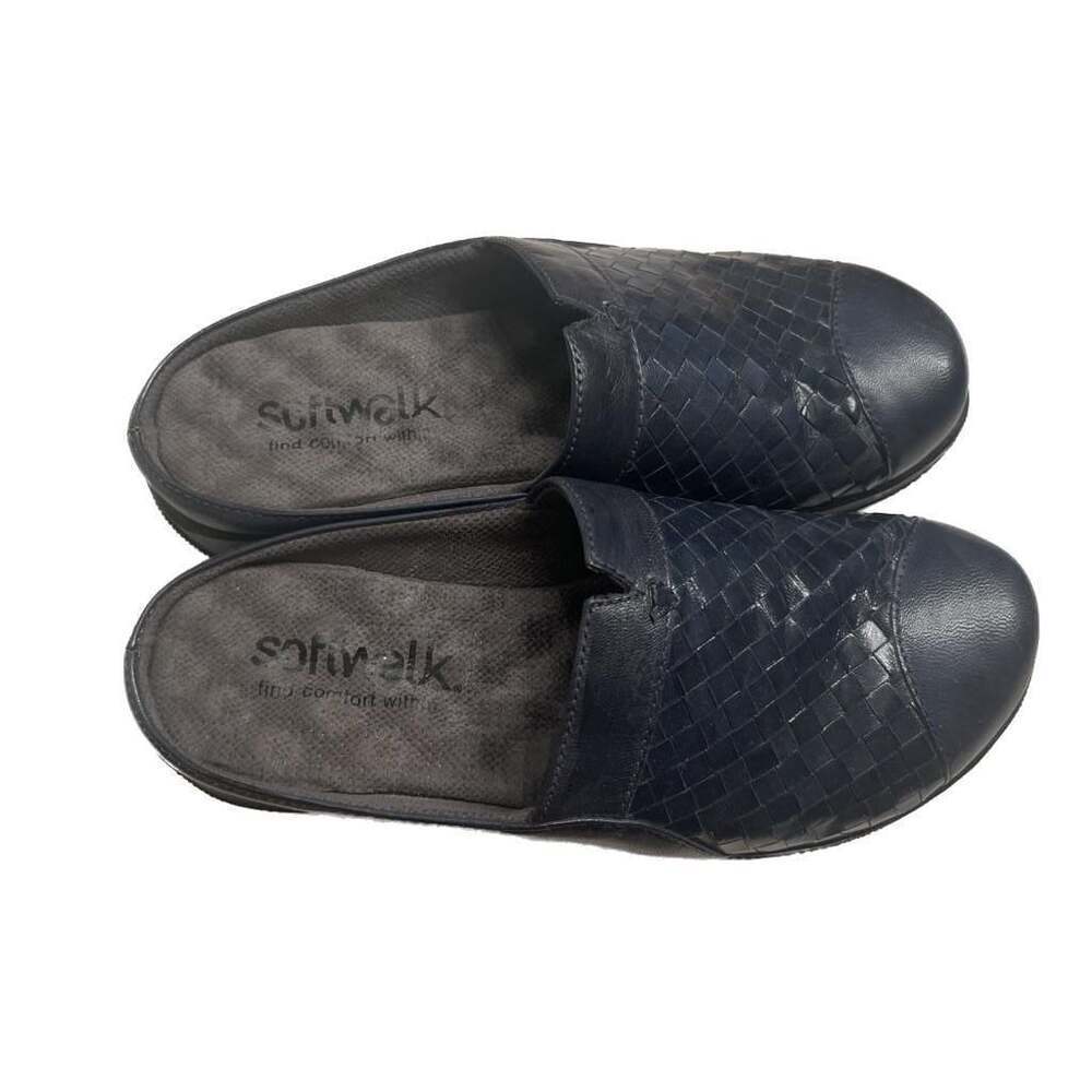 SoftWalk San Marcos Woven Leather Mule Clog size 7W